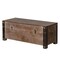Vintiquewise Wooden Storage Trunk Bench with Black Metal Accents Rustic Blanket & Linen Chest Decorative Organizer Entryway Seating Shoe Station or Bedroom Use for Pillows Throws and Extra Beddings